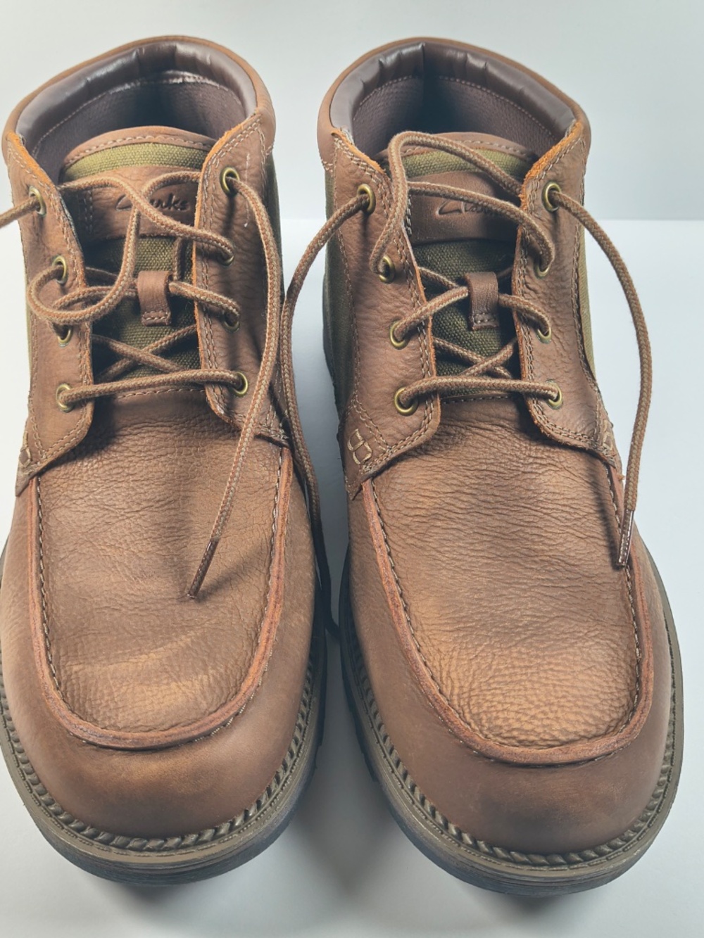 Clarks Maplewalk Moc Men’s 13 M Brown Leather Waterproof Boots NIB